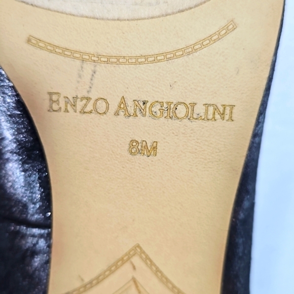 Enzo Angiolini Black/Gray Micro Suede Sz 8 Heels - Picture 8 of 8